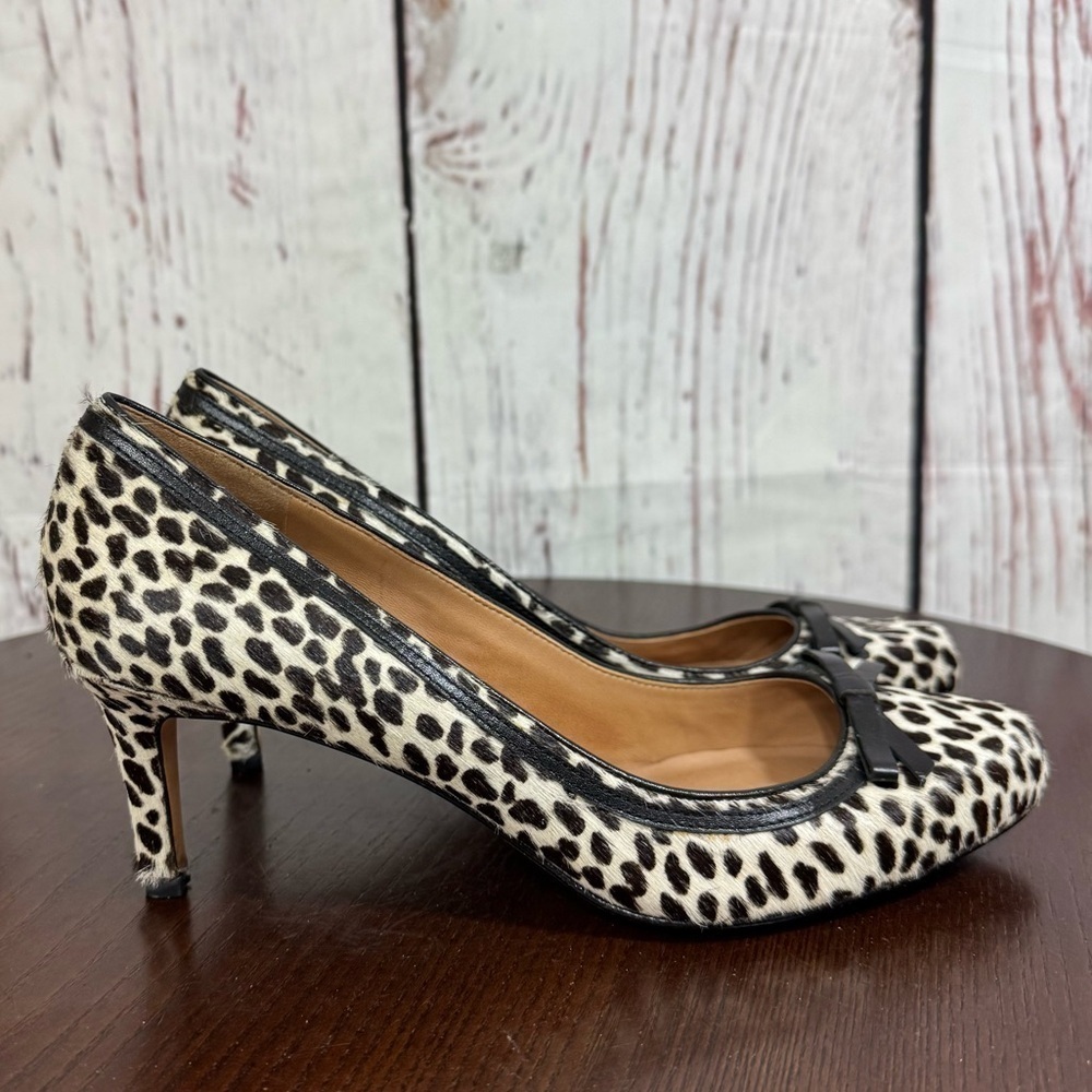 Ann Taylor leopard print Calf Hair, Calf Leather 3” heeled almond toe pumps 7.5 - Picture 13 of 14